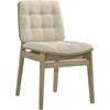 Redbridge 193952NAT Set of 2 Velvet Upholstered Side Chair - Cream/Natural Oak image 3