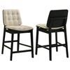 Redbridge 193959BLK Set of 2 Velvet Upholstered Counter Chair - Cream/Black image 1