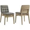 Redbridge 193962NAT Set of 2 Velvet Upholstered Side Chair - Grey/Natural Oak image 1