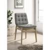 Redbridge 193962NAT Set of 2 Velvet Upholstered Side Chair - Grey/Natural Oak image 2