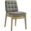 Redbridge 193962NAT Set of 2 Velvet Upholstered Side Chair - Grey/Natural Oak image 3