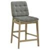Redbridge 193969NAT Set of 2 Velvet Upholstered Counter Chair - Grey/Natural Oak image 3