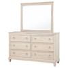 Pembroke 215923M 6-drawer Bedroom Dresser with Mirror - Washed Oak image 13