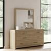 Hendricks 222653M 6-drawer Bedroom Dresser and Mirror - Light Oak image 6
