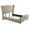 Lorient 222661Q Queen LED Upholstered Wingback Bed - Ivory/Camel image 2