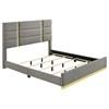 Ines 223091GRYKE 56-inch Fabric Upholstered Eastern King Panel Bed - Grey image 1