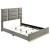 Ines 223091GRYQ 56-inch Fabric Upholstered Queen Panel Bed - Grey image 1