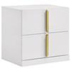 Ines 223092 2-drawer Nightstand Bedside Table - White High Gloss image 1