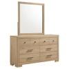Arielle 223113M 6-drawer Bedroom Dresser with Mirror - Light Oak image 1