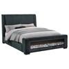 Preston 305821Q Upholstered Queen Audio Flame Visualizer Bed - Dark Blue image 6