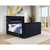 Tisdall 315868BLKKE Eastern King Flame Visualizer Wingback TV Bed - Black image 2
