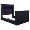 Tisdall 315868BLKQ Queen Flame Visualizer Wingback TV Bed - Black image 1