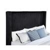 Centergrove 315945KE Upholstered Eastern King Wingback TV Bed - Black image 2