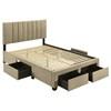 Wheatland 316010F 4-drawer Upholstered Full Storage Bed - Light Brown image 2