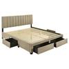 Wheatland 316010KE 4-drawer Upholstered Eastern King Storage Bed - Brown image 2