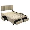Wheatland 316010Q 4-drawer Upholstered Queen Storage Bed - Light Brown image 2
