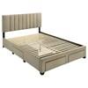 Wheatland 316010Q 4-drawer Upholstered Queen Storage Bed - Light Brown image 3