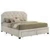 Marianna 316011KE 4-drawer Upholstered Eastern King Storage Bed - Cream image 2