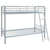 Carson 460334SVR Metal Twin Over Twin Bunk Bed - Glossy Silver image 1
