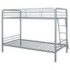 Carson 460334SVR Metal Twin Over Twin Bunk Bed - Glossy Silver image 4