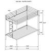 Alevera 460361BLK Metal Twin Over Twin Bunk Bed with Ladder - Black image 7