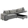 Roanne 500347 Fabric Upholstered Sleeper Sectional Sofa - Grey image 15