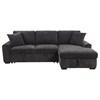 Pastrana 500359 Upholstered Sleeper Sectional Sofa RAF Chaise - Grey image 10