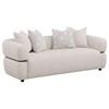 Jeanette 508961 84-inch Fabric Upholstered Round Arm Sofa - Beige image 1