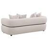 Jeanette 508961 84-inch Fabric Upholstered Round Arm Sofa - Beige image 4