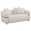 Jeanette 508962 73-inch Fabric Upholstered Round Arm Loveseat - Beige image 1
