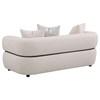 Jeanette 508962 73-inch Fabric Upholstered Round Arm Loveseat - Beige image 4