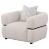 Jeanette 508963 Fabric Upholstered Round Arm Accent Chair - Beige image 10