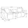 Destino 509301 Chenille Upholstered Splayed Arm Sofa - Greige image 12