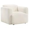Dorset 509813 Fabric Upholstered Round Track Arm Accent Chair - White image 1