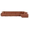 Elysia 551891-SET 6-piece Chenille Upholstered Modular Sectional Sofa - Coral image 4