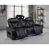 Zuma 603251PP Faux Leather Dual Power Reclining LED Sofa - Black image 10