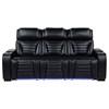 Zuma 603251PP Faux Leather Dual Power Reclining LED Sofa - Black image 5