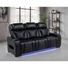 Zuma 603251PP Faux Leather Dual Power Reclining LED Sofa - Black image 7