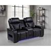 Zuma 603252PP Faux Leather Dual Power Reclining LED Loveseat - Black image 6