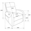 Hamilton 603376 Chenille Upholstered Manual Glider Recliner - Charcoal Grey image 7