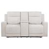 Kennett 610152P Chenille Upholstered Power Reclining Loveseat - Ivory image 1