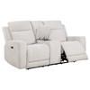 Kennett 610152P Chenille Upholstered Power Reclining Loveseat - Ivory image 2