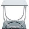 Danville 704988-S2 2-piece Glass Top Coffee and End Table Set - Chrome image 4