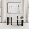 Haven 706208-S2 2-piece Round Marble Coffee and End Table Set - Black image 3