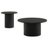 Hamlyn 706508-S2 2-piece Round Fluted Coffee and End Table Set - Black image 4