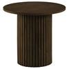 Hamlyn 706518-S2 2-piece Round Fluted Coffee and End Table Set - Walnut image 7