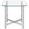 Cronin 706567 Square Tempered Glass Top End Table - Chrome image 1