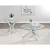 Kenzie 708127 Round Tempered Glass Top Side Table - Chrome image 7