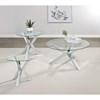 Kenzie 708128-S3 3-piece Round Coffee and End Table Set - Chrome image 2