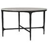Hermas 710738 Round Genuine Marble Top Metal Coffee Table - White image 4